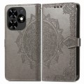 For Tecno Spark Go 2024 Mandala Flower Embossed Leather Phone Case(Gray)