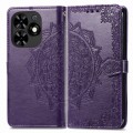 For Tecno Spark Go 2024 Mandala Flower Embossed Leather Phone Case(Purple)