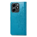 For Tecno Spark  20 4G Mandala Flower Embossed Leather Phone Case(Blue)