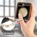 For Samsung Galaxy Z Flip5 5G Rhombus Plated Diamond Ring Phone Case(Black)