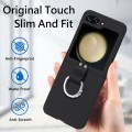 For Samsung Galaxy Z Flip5 5G Skin-feel Diamond Ring Shockproof Phone Case(Black)