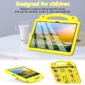 For Samsung Galaxy Tab S9 FE+ 12.4 X610N Handle Kickstand Children EVA Shockproof Tablet Case(Yellow
