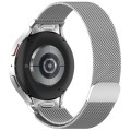 For Samsung Galaxy Watch4 / 4 Classic 46mm Button Style Milan Magnetic Metal Watch Band(Silver)