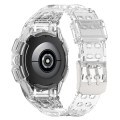 For Samsung Galaxy Watch6 44mm TPU Integrated Silicone Watch Band(Transparent White)