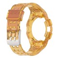 For Samsung Galaxy Watch6 44mm TPU Integrated Silicone Watch Band(Transparent Orange)