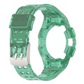 For Samsung Galaxy Watch6 44mm TPU Integrated Silicone Watch Band(Transparent Green)