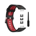 For Huawei Watch Fit Two-Color Silicone Watch Band(Black+Red)