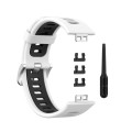 For Huawei Watch Fit New Two-Color Silicone Watch Band(White+Black)