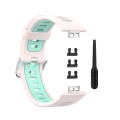 For Huawei Watch Fit New Two-Color Silicone Watch Band(Pink+Teal)
