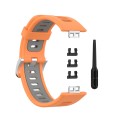 For Huawei Watch Fit Special Edition Two-Color Silicone Watch Band(Orange+Gray)