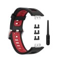 For Huawei Watch Fit Special Edition Two-Color Silicone Watch Band(Black+Red)