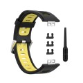 For Huawei Watch Fit Special Edition Two-Color Silicone Watch Band(Black+Yellow)
