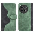 For OnePlus 12 Stitching Horizontal Flip Leather Phone Case(Green)