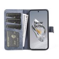 For OnePlus 12 Stitching Horizontal Flip Leather Phone Case(Blue)