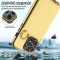 For iPhone 15 Pro Max Crossbody Ring Wallet Leather Back Cover Phone Case(Yellow)
