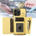 For iPhone 15 Pro Crossbody Ring Wallet Leather Back Cover Phone Case(Yellow)