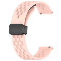 For Garmin Vivomove Sport 20mm Folding Magnetic Clasp Silicone Watch Band(Pink)