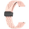 For Garmin Vivoactive3 20mm Folding Magnetic Clasp Silicone Watch Band(Pink)