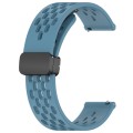 For Garmin Vivoactive3 Music 20mm Folding Magnetic Clasp Silicone Watch Band(Blue)