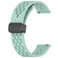 For Garmin Vivoactive3 Music 20mm Folding Magnetic Clasp Silicone Watch Band(Teal)