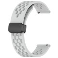 For Garmin Venu 20mm Folding Magnetic Clasp Silicone Watch Band(Light Grey)