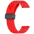For Garmin VivoMove Style 20mm Folding Magnetic Clasp Silicone Watch Band(Red)