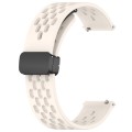 For Garmin VivoMove Luxe 20mm Folding Magnetic Clasp Silicone Watch Band(Starlight Color)
