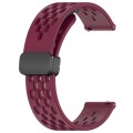 For Samsung Galaxy Watch 6 Classic 47mm 20mm Folding Magnetic Clasp Silicone Watch Band(Wine Red)