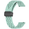 For Samsung Galaxy Watch 4 44mm 20mm Folding Magnetic Clasp Silicone Watch Band(Teal)