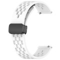 For Samsung Galaxy Watch 4 40mm 20mm Folding Magnetic Clasp Silicone Watch Band(White)