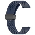 For Samsung  Galaxy Watch 4 Classic 42mm 20mm Folding Magnetic Clasp Silicone Watch Band(Midnight Bl