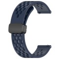 For Samsung Galaxy Watch Active 2 44mm 20mm Folding Magnetic Clasp Silicone Watch Band(Midnight Blue
