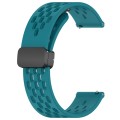 For Amazfit GTR 4 Pro 22mm Folding Magnetic Clasp Silicone Watch Band(Hidden Green)