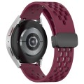 For Samsung Galaxy Watch Active 20mm Folding Magnetic Clasp Silicone Watch Band(Wine Red)