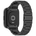 For Redmi Watch 3 Lite Three Bead Stainless Steel Metal Watch Band(Black)