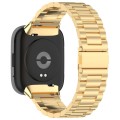 For Redmi Watch 3 Lite Three Bead Stainless Steel Metal Watch Band(Gold)