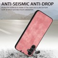 For Samsung Galaxy A12 Vintage Leather PC Back Cover Phone Case(Pink)