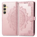 For Samsung Galaxy S24 5G Mandala Flower Embossed Leather Phone Case(Rose Gold)