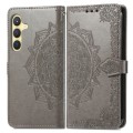For Samsung Galaxy S24 5G Mandala Flower Embossed Leather Phone Case(Gray)