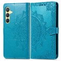 For Samsung Galaxy S24 5G Mandala Flower Embossed Leather Phone Case(Blue)