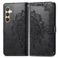 For Samsung Galaxy S24 5G Mandala Flower Embossed Leather Phone Case(Black)