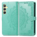 For Samsung Galaxy S24 5G Mandala Flower Embossed Leather Phone Case(Green)