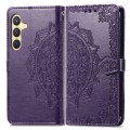 For Samsung Galaxy S24+ 5G Mandala Flower Embossed Leather Phone Case(Purple)