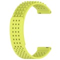 For Garmin Vivoactive3 Music 20mm Holes Breathable 3D Dots Silicone Watch Band(Lime Green)