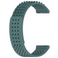 For Garmin Venu 2 Plus 20mm Holes Breathable 3D Dots Silicone Watch Band(Olive Green)
