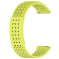 For Garmin Forerunner 158 20mm Holes Breathable 3D Dots Silicone Watch Band(Lime Green)