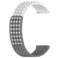 For Garmin VivoMove Style 20mm Holes Breathable 3D Dots Silicone Watch Band(White+Grey)