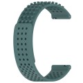 For Garmin Forerunner Sq2 Music 20mm Holes Breathable 3D Dots Silicone Watch Band(Olive Green)