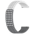 For Xiaomi Watch S1 Active 22mm Holes Breathable 3D Dots Silicone Watch Band(White+Grey)