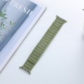 For Apple Watch SE 2022 44mm Denim Magnetic Watch Band(Green)